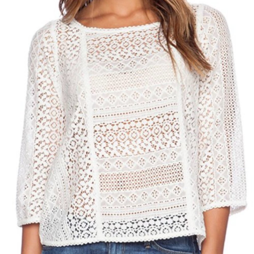 NWT Joie Tulia White Lace Top Size Small